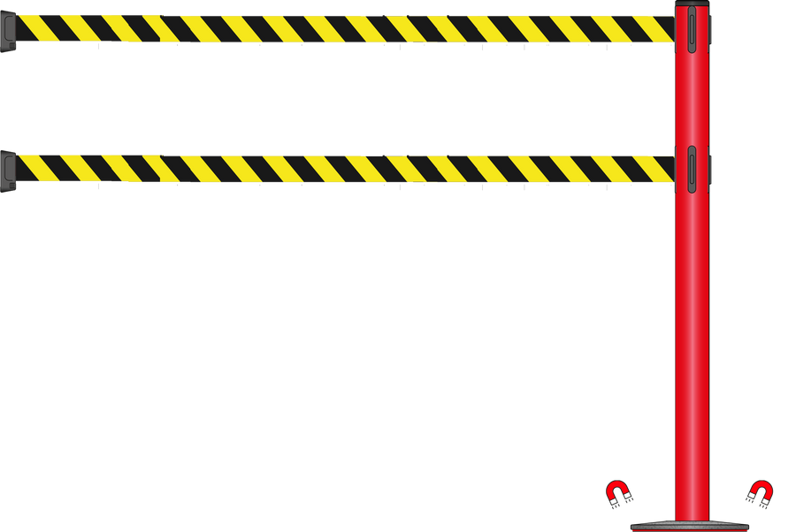 Standard 63mm/2.5" Powder Coated Barrier With Dual Line 3.5m/11ft Webbing