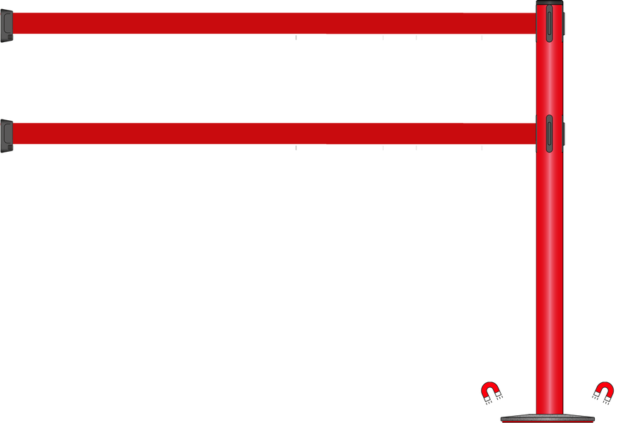 Standard 63mm/2.5" Powder Coated Barrier With Dual Line 3.5m/11ft Webbing