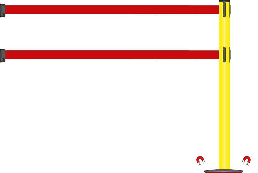 Standard 63mm/2.5" Powder Coated Barrier With Dual Line 3.5m/11ft Webbing