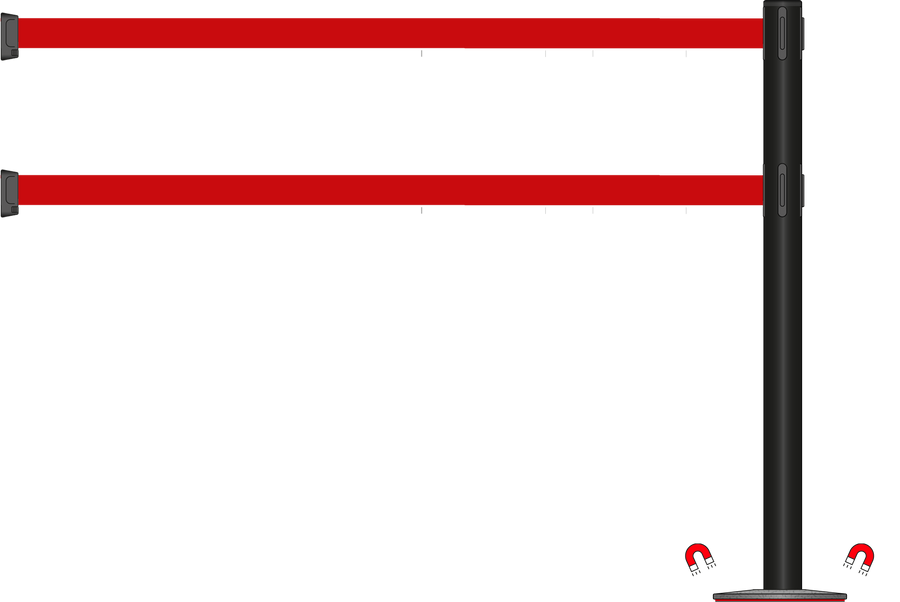 Standard 63mm/2.5" Powder Coated Barrier With Dual Line 3.5m/11ft Webbing