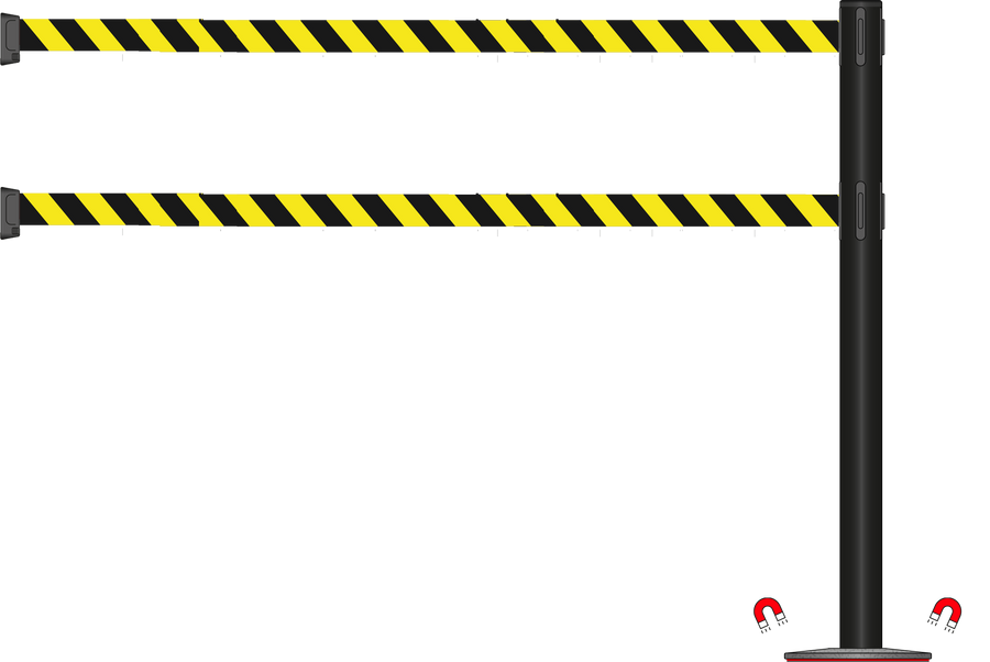 Standard 63mm/2.5" Powder Coated Barrier With Dual Line 3.5m/11ft Webbing