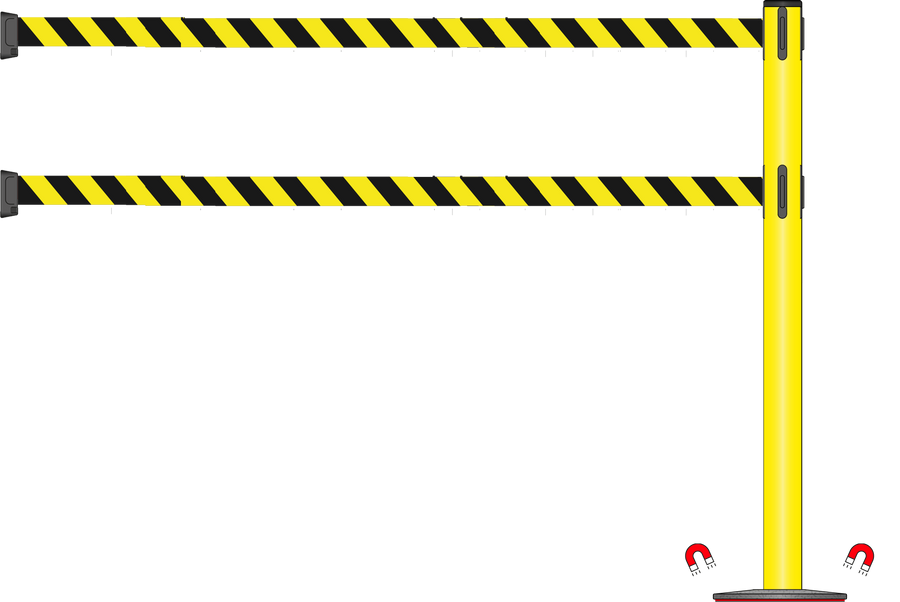 Standard 63mm/2.5" Powder Coated Barrier With Dual Line 3.5m/11ft Webbing