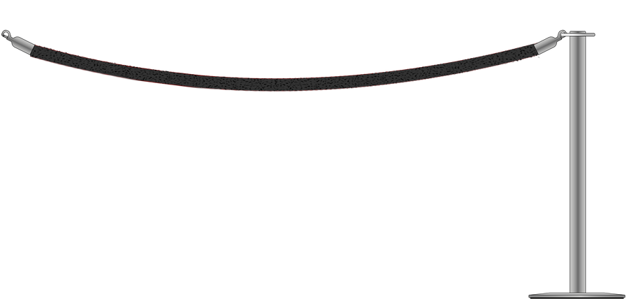 Flat Top Steel Barrier With 2.4m/8ft Rope
