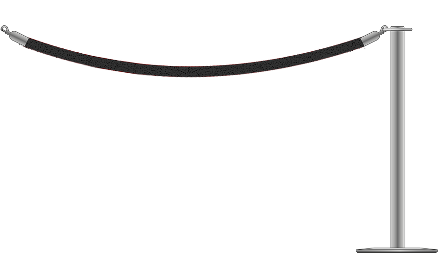 Flat Top Steel Barrier With 1.8m/6ft Rope