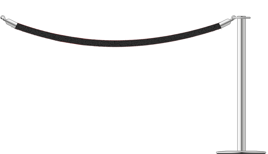 Flat Top Steel Barrier With 1.8m/6ft Rope