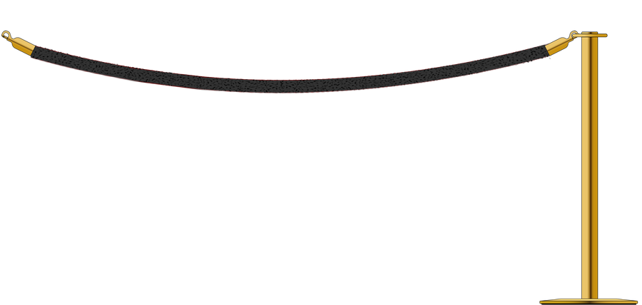 Flat Top Brass Barrier With 2.4m/8ft Rope