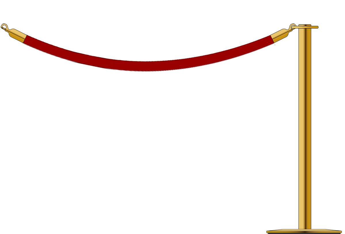 Flat Top Brass Barrier With 1.5m/5ft Rope