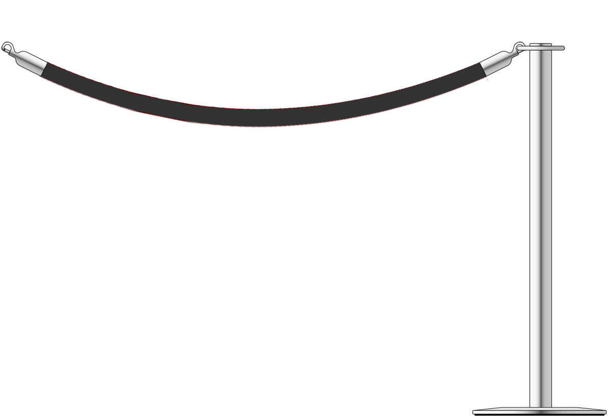 Flat Top Steel Barrier With 1.5m/5ft Rope
