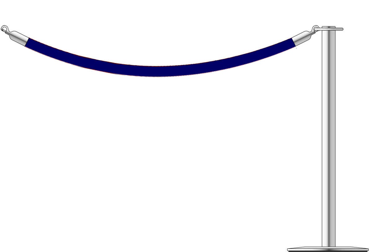 Flat Top Steel Barrier With 1.5m/5ft Rope