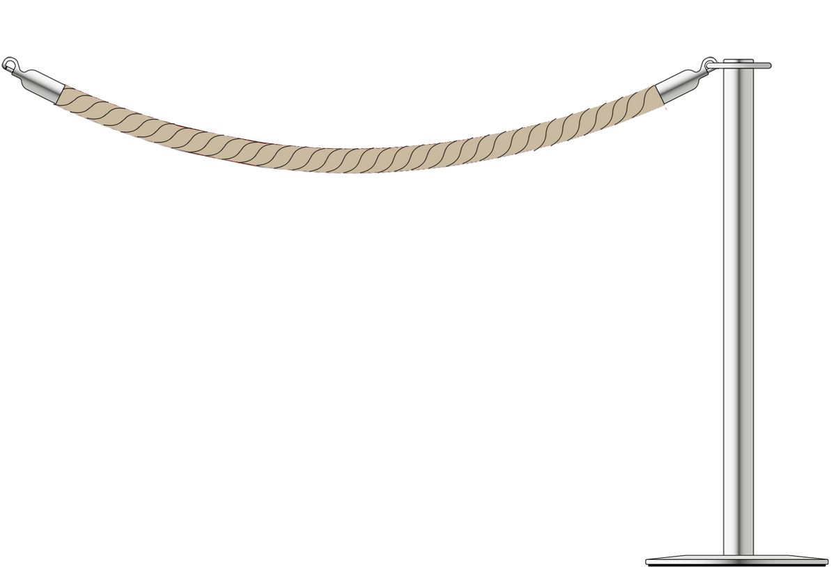 Flat Top Steel Barrier With 1.5m/5ft Rope