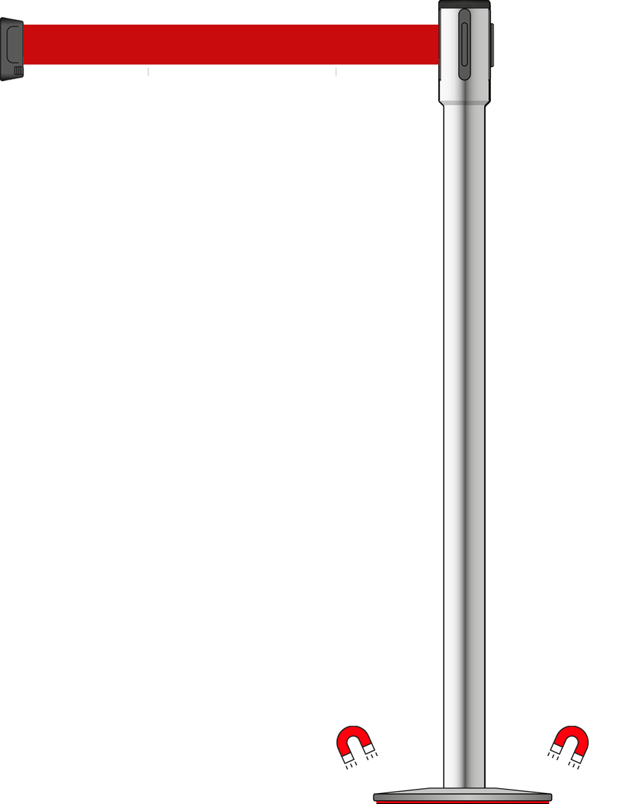 Slimline 50mm/2" Stainless Steel Post With 3.5m/11ft Webbing