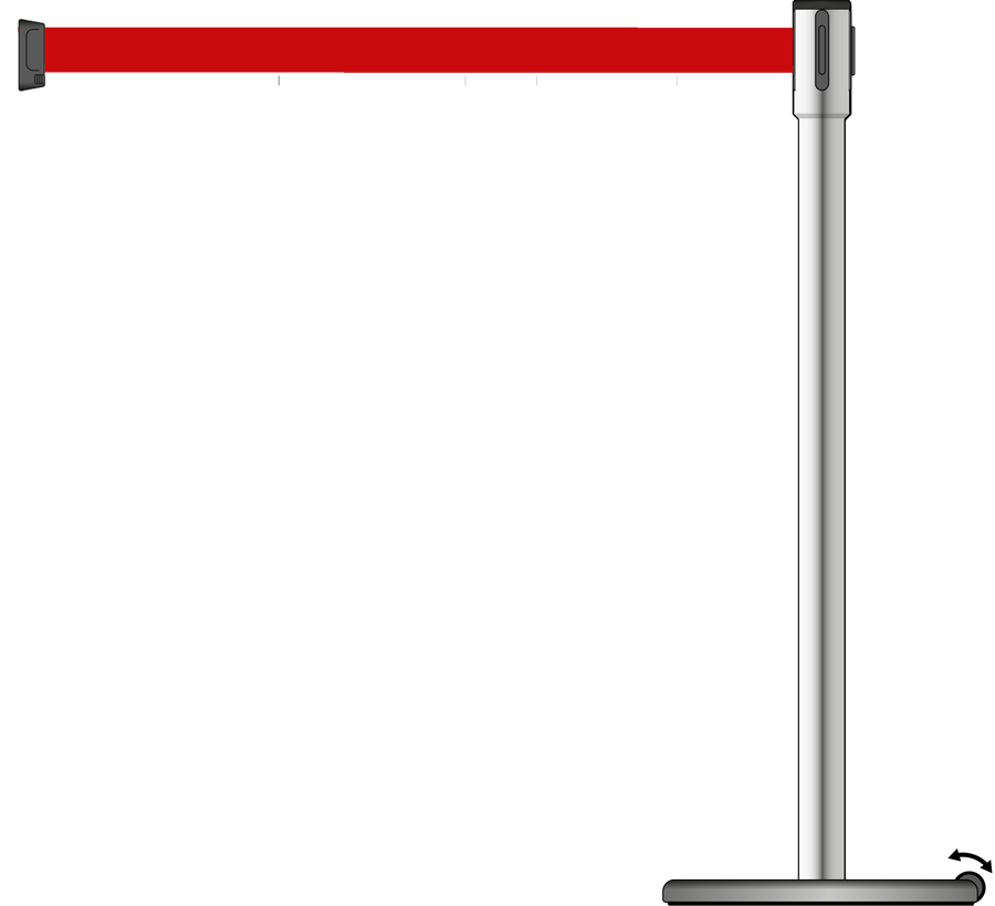 Slimline 50mm/2" Stainless Steel Post With 3.9m/13ft Webbing