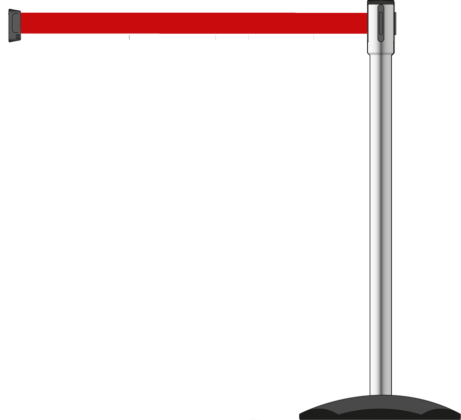 Slimline 50mm/2" Stainless Steel Post With 3.9m/13ft Webbing
