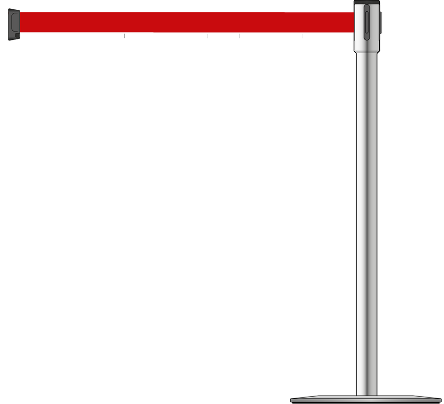 Slimline 50mm/2" Stainless Steel Post With 3.9m/13ft Webbing