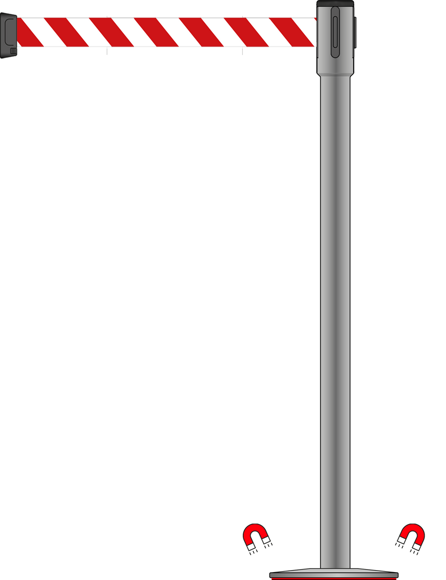 Slimline 50mm/2" Stainless Steel Post With 3.5m/11ft Webbing