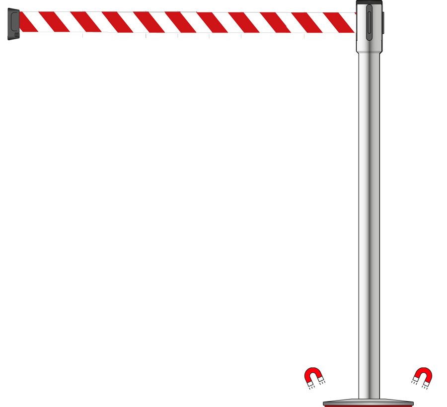 Slimline 50mm/2" Stainless Steel Post With 3.9m/13ft Webbing