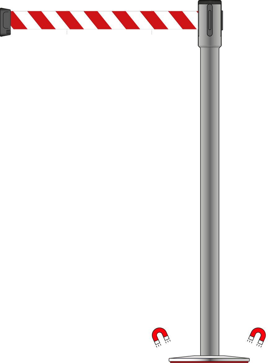 Slimline 50mm/2" Stainless Steel Post With 3.5m/11ft Webbing