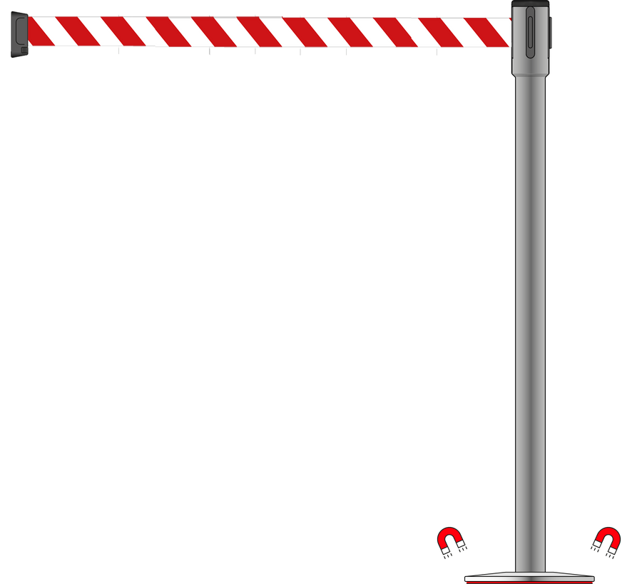 Slimline 50mm/2" Stainless Steel Post With 3.9m/13ft Webbing
