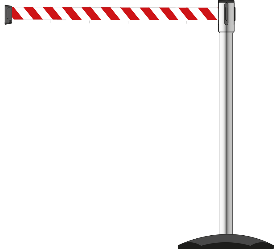 Slimline 50mm/2" Stainless Steel Post With 3.9m/13ft Webbing