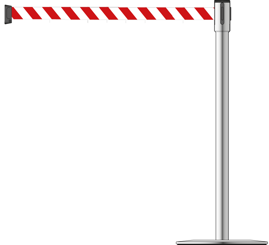 Slimline 50mm/2" Stainless Steel Post With 3.9m/13ft Webbing