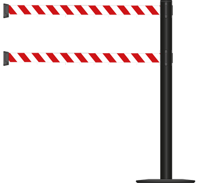 Standard 63mm/2.5" Powder Coated Post With Dual Line 3.9m/13ft Webbing