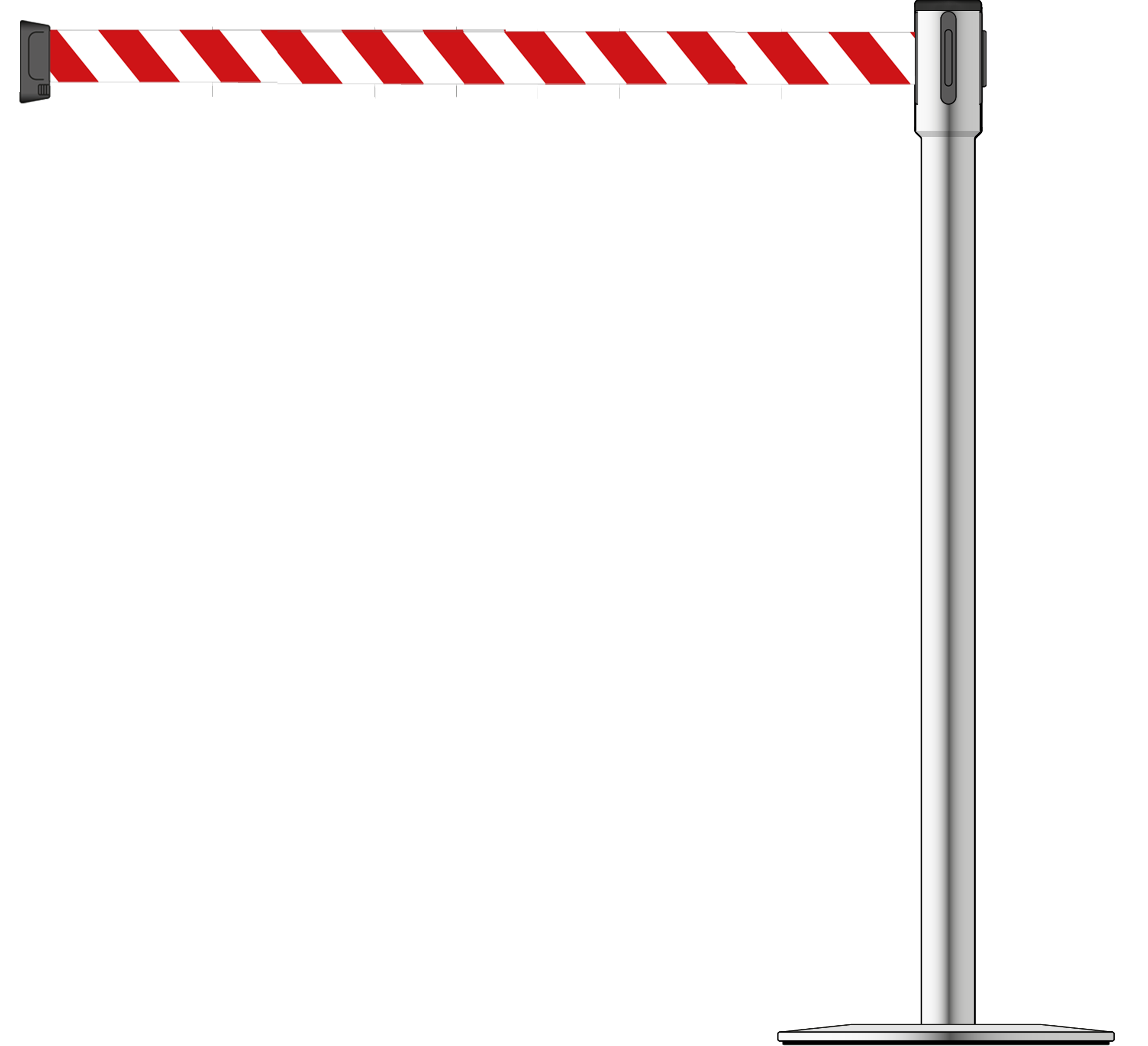 Slimline 50mm/2" Stainless Steel Post With 3.9m/13ft Webbing