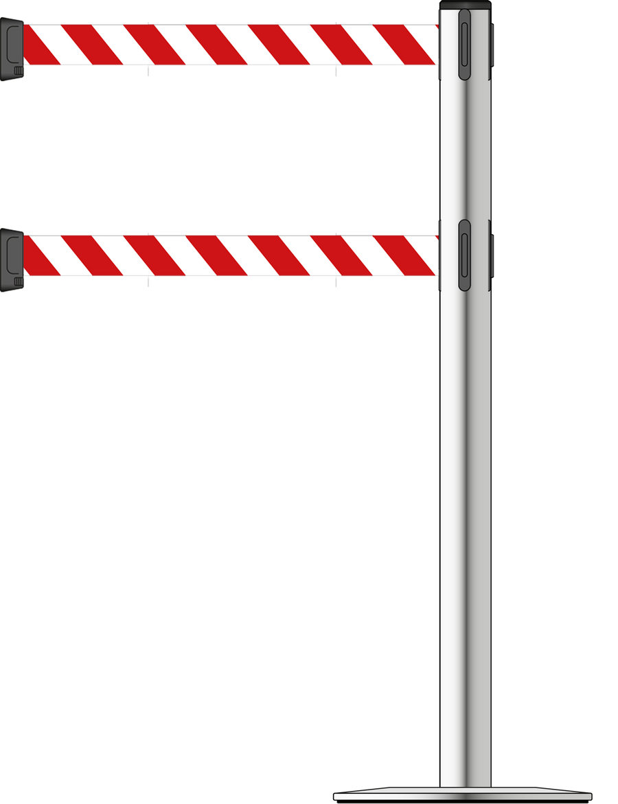 Standard 63mm/2.5" Stainless Steel Post With Dual Line 3.5m/11ft Webbing