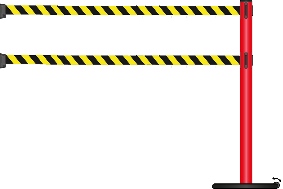 Standard 63mm/2.5" Powder Coated Barrier With Dual Line 3.5m/11ft Webbing