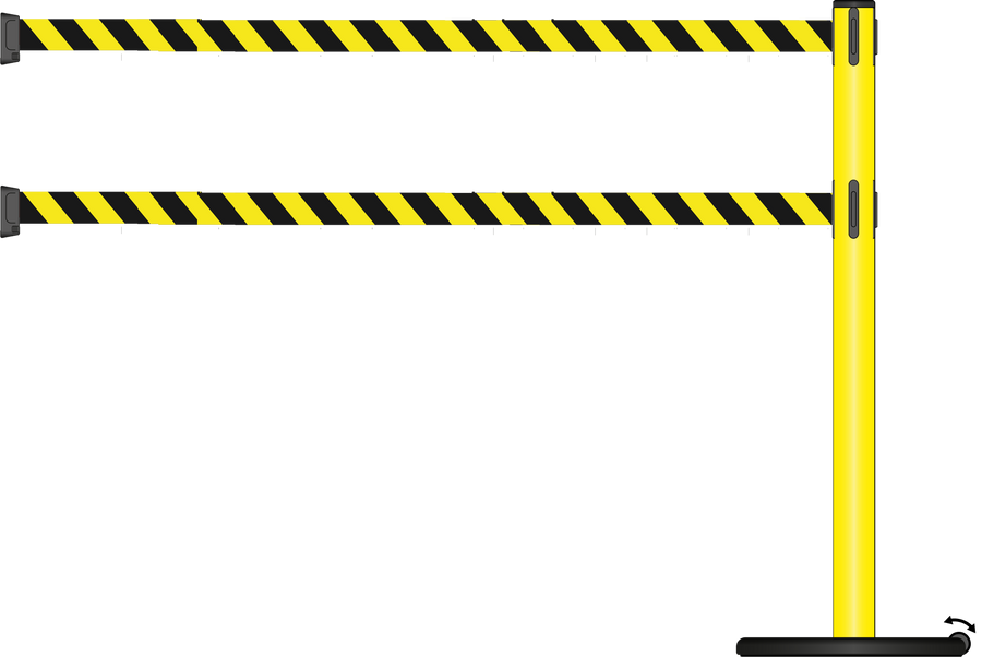 Standard 63mm/2.5" Powder Coated Barrier With Dual Line 3.5m/11ft Webbing