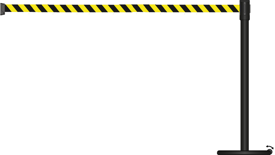 Slimline 50mm/2" Powder Coated Barrier With 3.9m/13ft Webbing