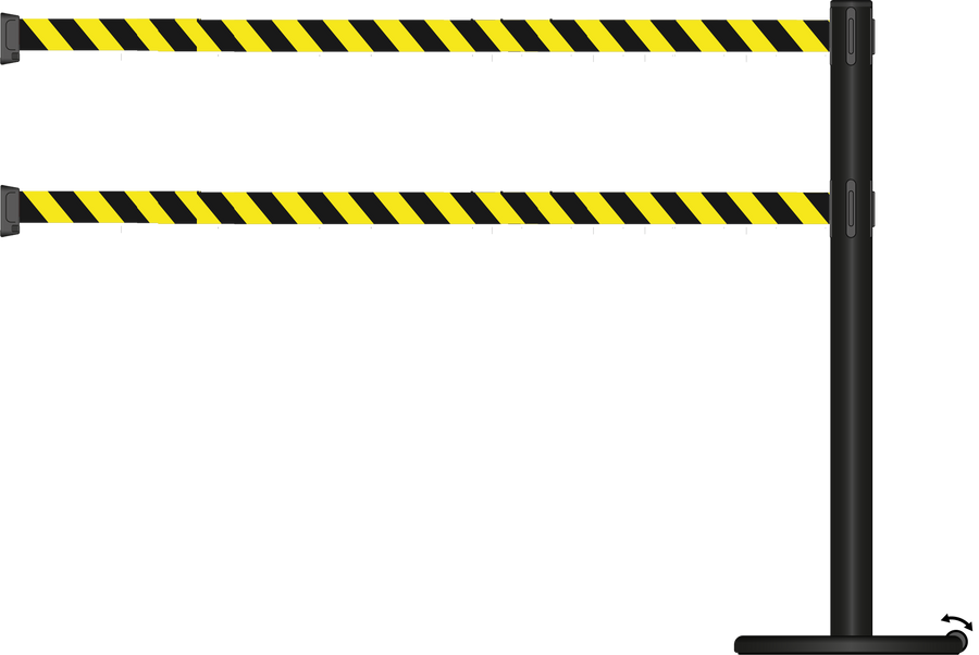 Standard 63mm/2.5" Powder Coated Barrier With Dual Line 3.5m/11ft Webbing