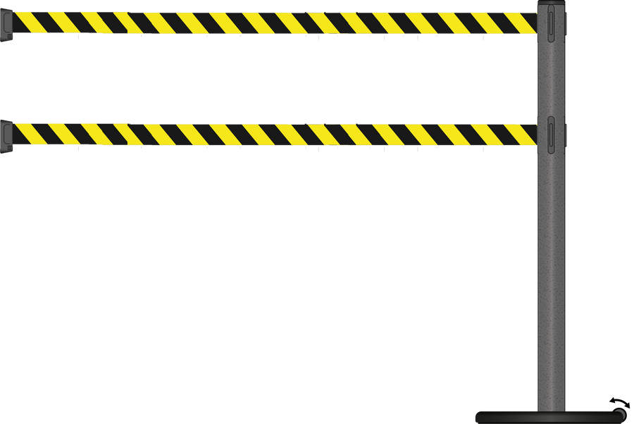 Standard 63mm/2.5" Powder Coated Barrier With Dual Line 3.5m/11ft Webbing
