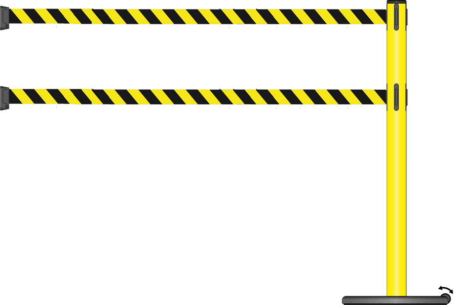 Standard 63mm/2.5" Powder Coated Barrier With Dual Line 3.5m/11ft Webbing