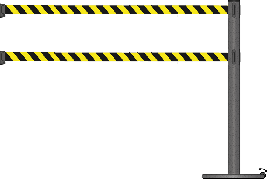 Standard 63mm/2.5" Powder Coated Barrier With Dual Line 3.5m/11ft Webbing
