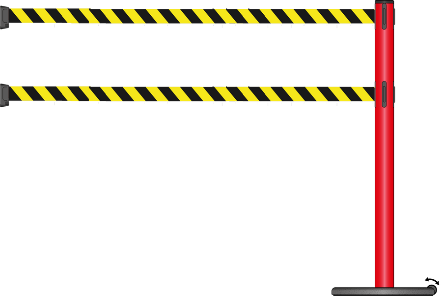 Standard 63mm/2.5" Powder Coated Barrier With Dual Line 3.5m/11ft Webbing