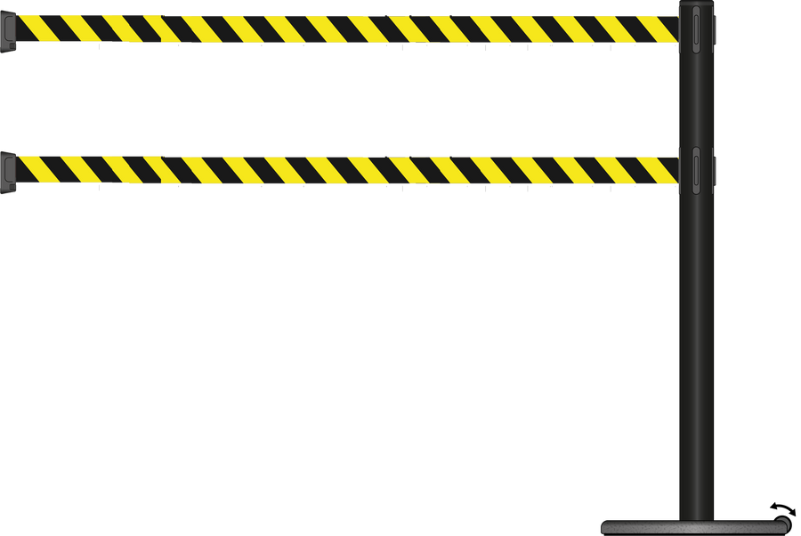 Standard 63mm/2.5" Powder Coated Barrier With Dual Line 3.5m/11ft Webbing