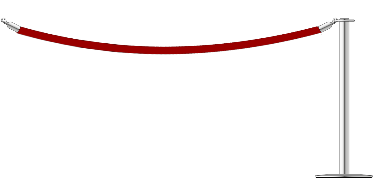 Flat Top Steel Barrier With 2.4m/8ft Rope