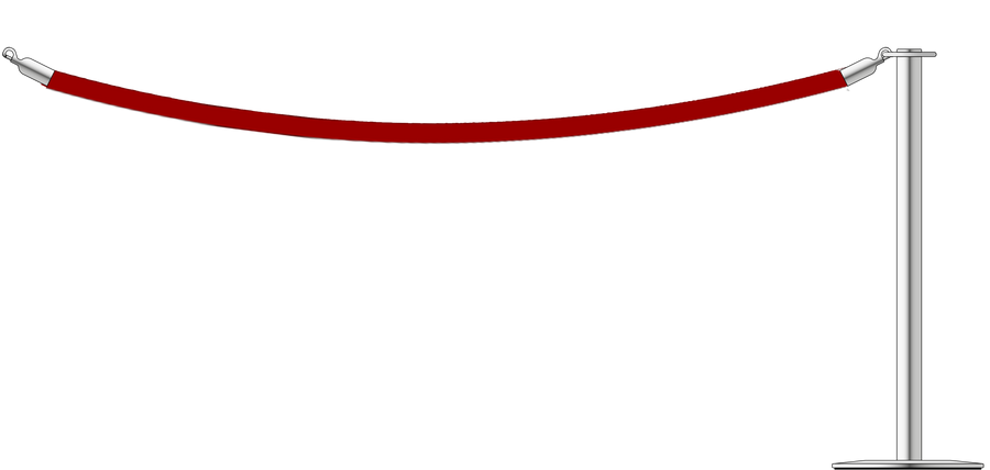 Flat Top Steel Barrier With 2.4m/8ft Rope