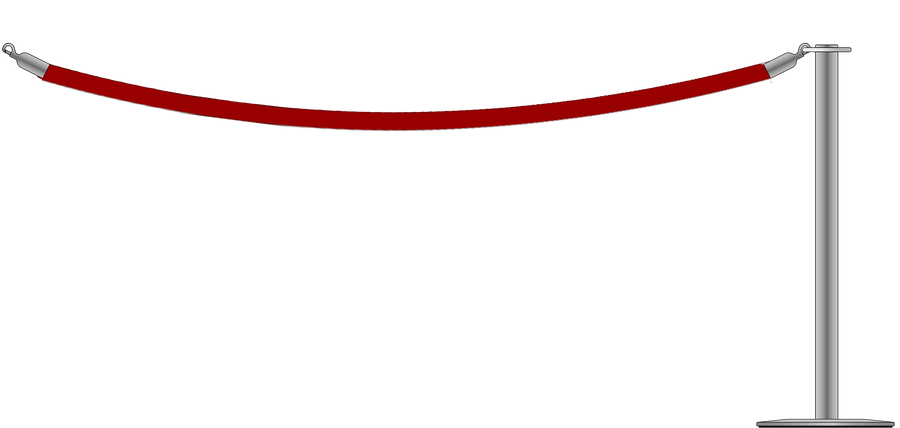 Flat Top Steel Barrier With 2.4m/8ft Rope
