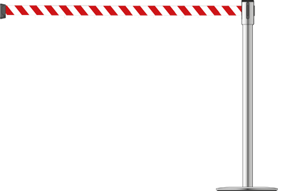 Slimline 50mm/2" Post - Stainless Steel Barrier With 3.5m/11ft Webbing Extention