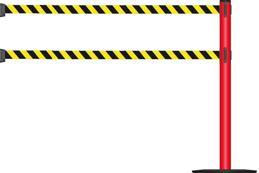 Standard 63mm/2.5" Powder Coated Barrier With Dual Line 3.5m/11ft Webbing