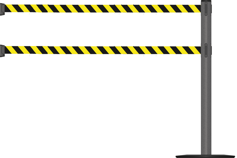 Standard 63mm/2.5" Powder Coated Barrier With Dual Line 3.5m/11ft Webbing
