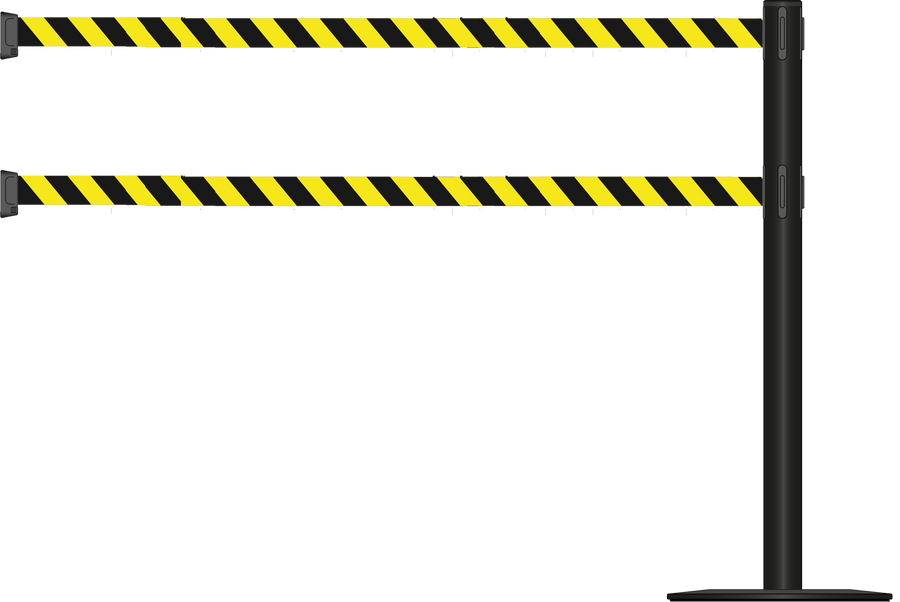 Standard 63mm/2.5" Powder Coated Barrier With Dual Line 3.5m/11ft Webbing