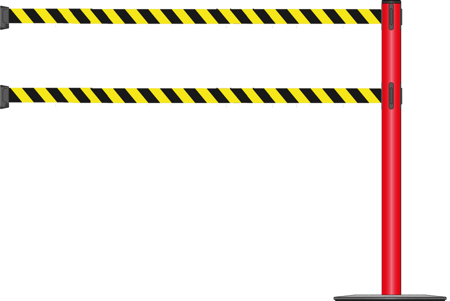 Standard 63mm/2.5" Powder Coated Barrier With Dual Line 3.5m/11ft Webbing