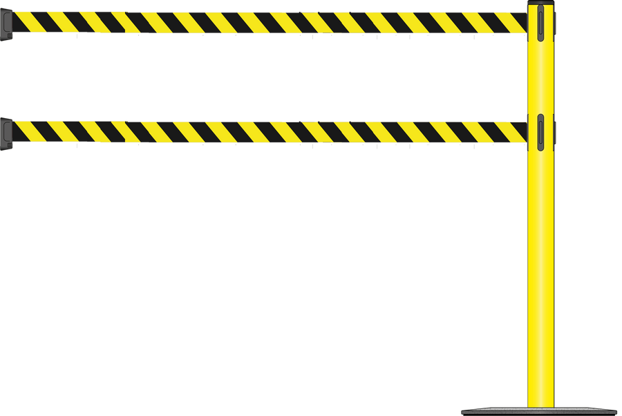 Standard 63mm/2.5" Powder Coated Barrier With Dual Line 3.5m/11ft Webbing