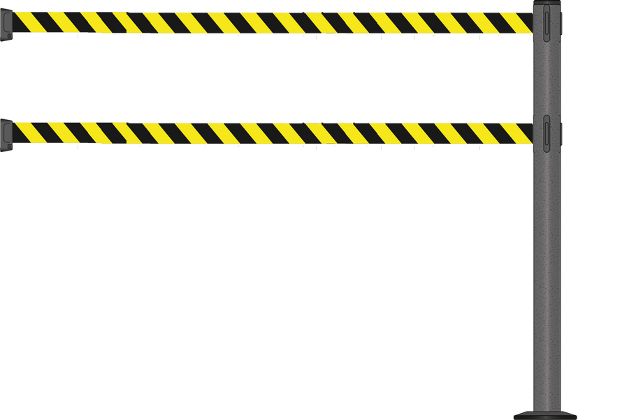 Standard 63mm/2.5" Powder Coated Barrier With Dual Line 3.5m/11ft Webbing