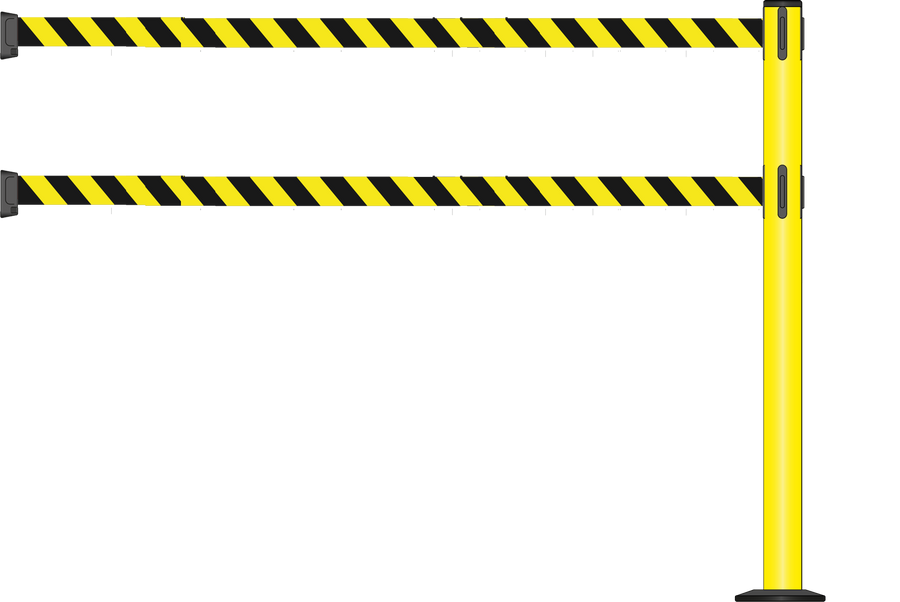 Standard 63mm/2.5" Powder Coated Barrier With Dual Line 3.5m/11ft Webbing
