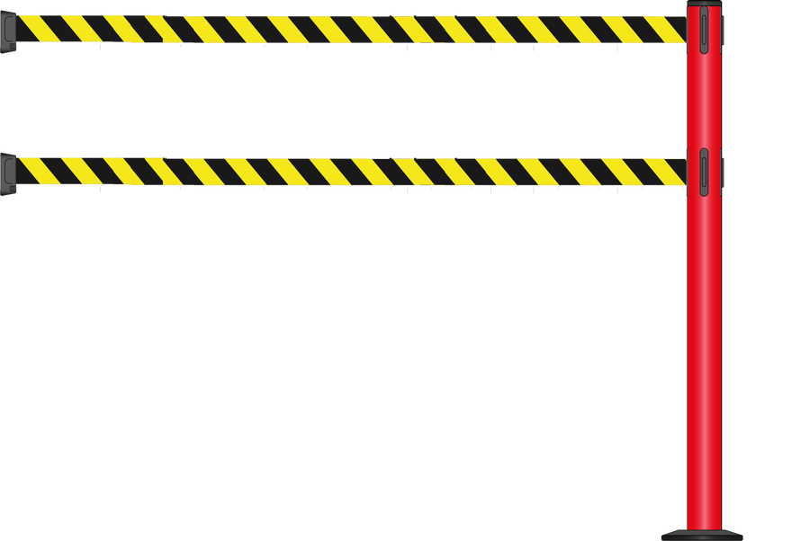 Standard 63mm/2.5" Powder Coated Barrier With Dual Line 3.5m/11ft Webbing