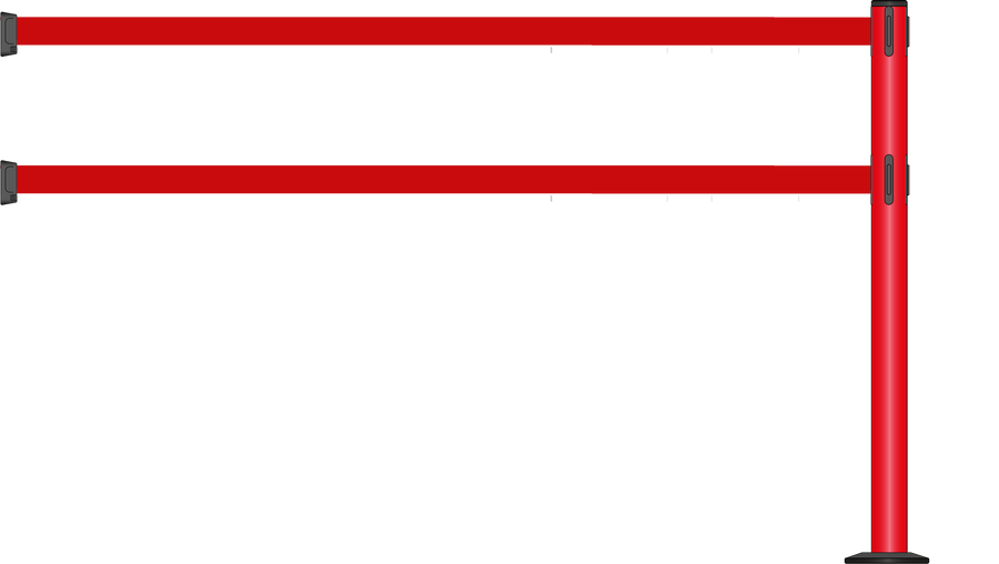 Standard 63mm/2.5" Powder Coated Barrier With Dual Line 3.9m/13ft Webbing