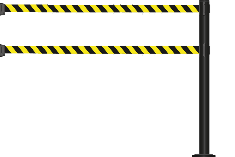 Standard 63mm/2.5" Powder Coated Barrier With Dual Line 3.5m/11ft Webbing